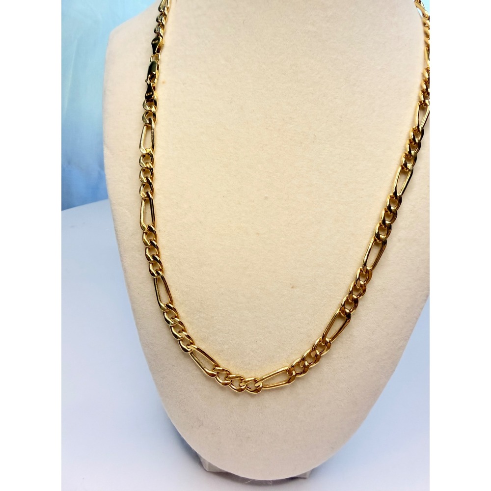 Vintage 10K Yellow Gold Figaro Link Chain Necklace